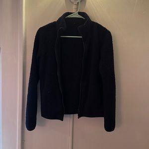 fuzzy jacket navy blue